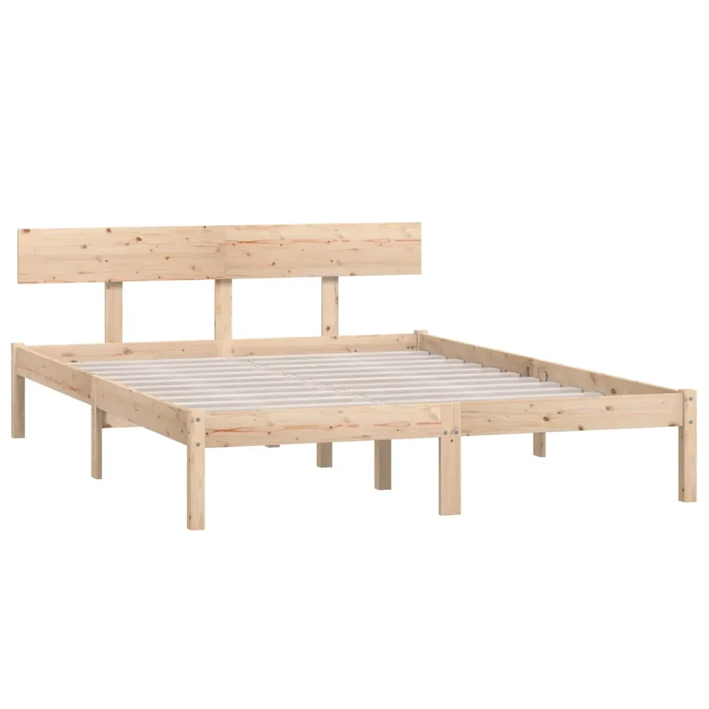 Letto matrimoniale | Letto per adulti | Giroletto in Legno Massello di Pino 140x190 cm - Image 3