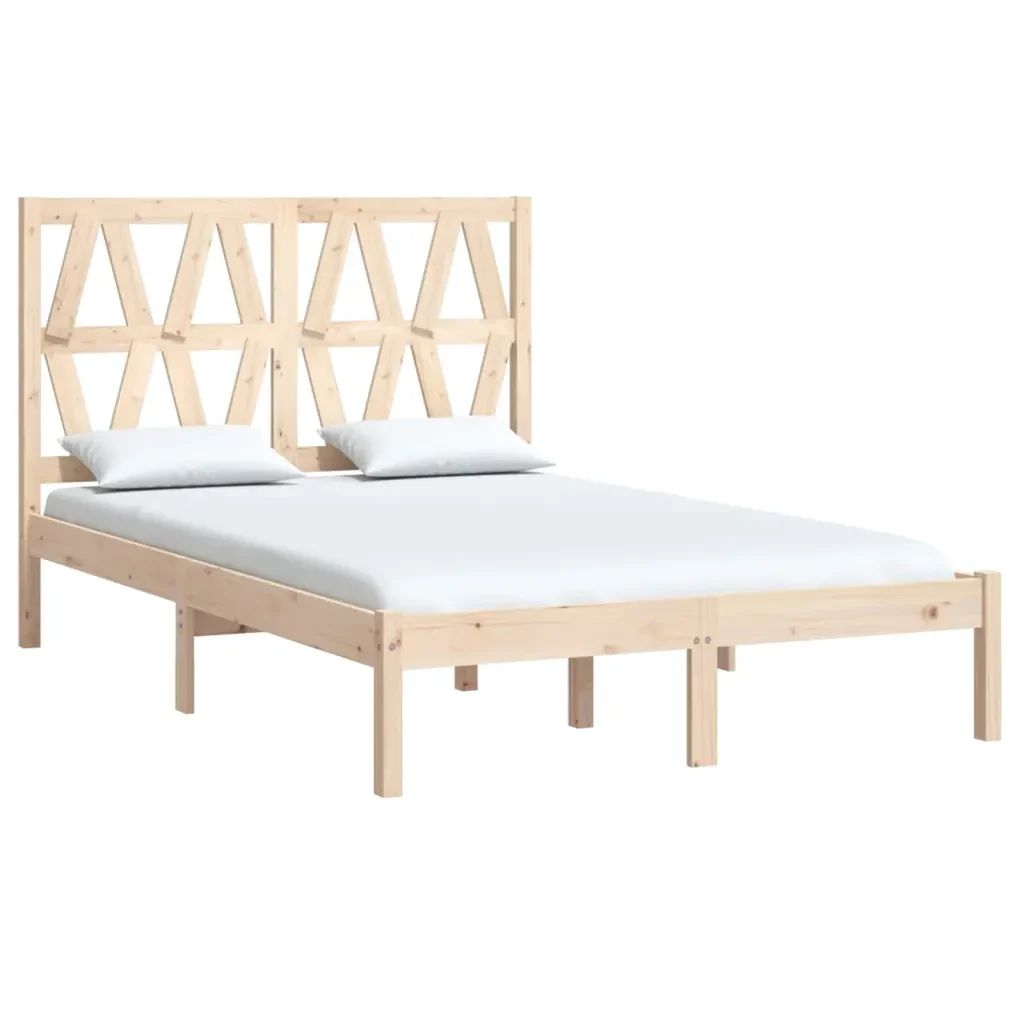 Letto matrimoniale | Letto per adulti | Giroletto in Legno Massello di Pino 140x190 cm - Image 3