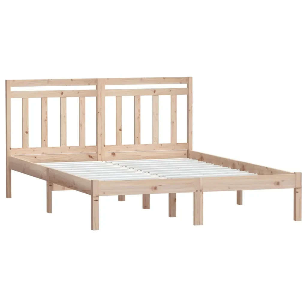 Letto matrimoniale | Letto per adulti | Giroletto in Legno Massello di Pino 140x200 cm - Image 3