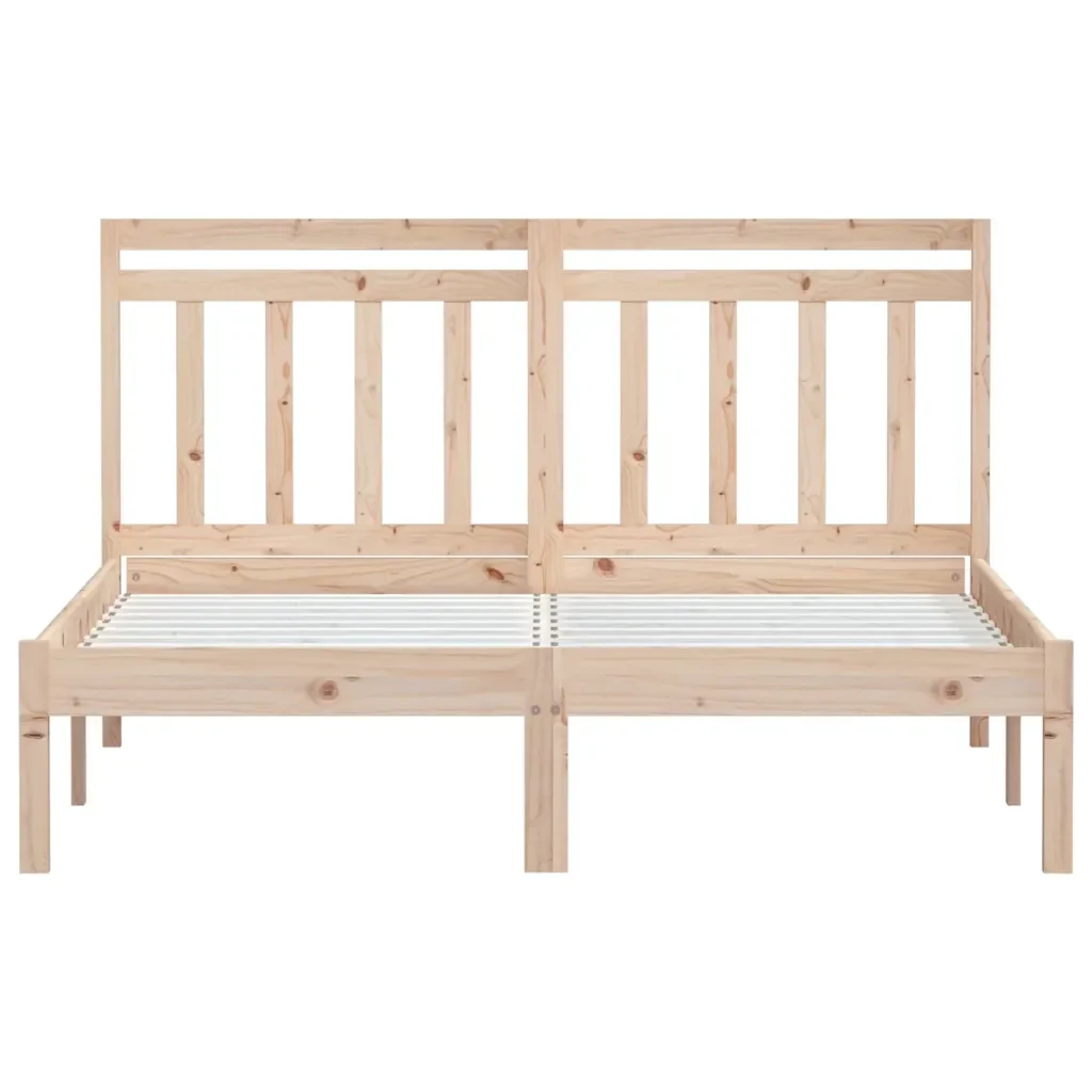 Letto matrimoniale | Letto per adulti | Giroletto in Legno Massello di Pino 140x200 cm - Image 4