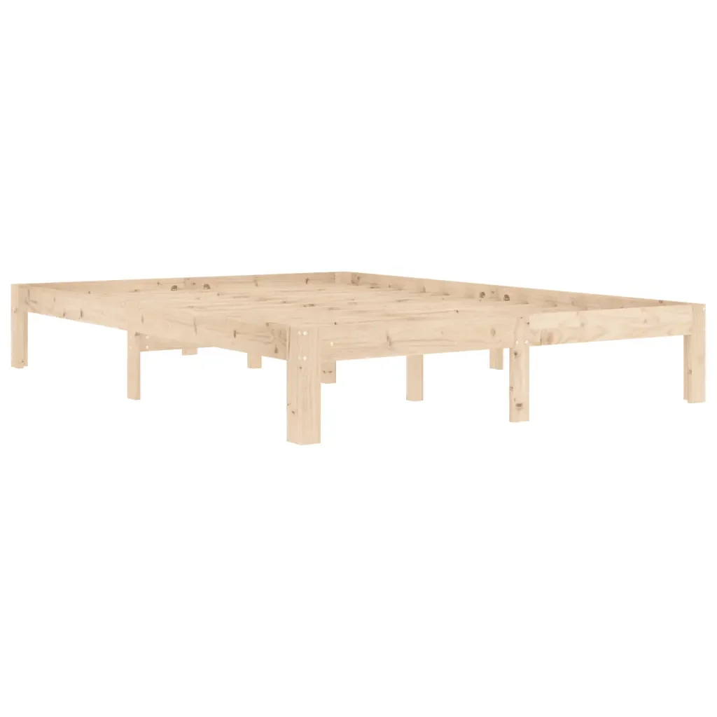 Letto matrimoniale | Letto per adulti | Giroletto in Legno Massello di Pino 140x200 cm - Image 3