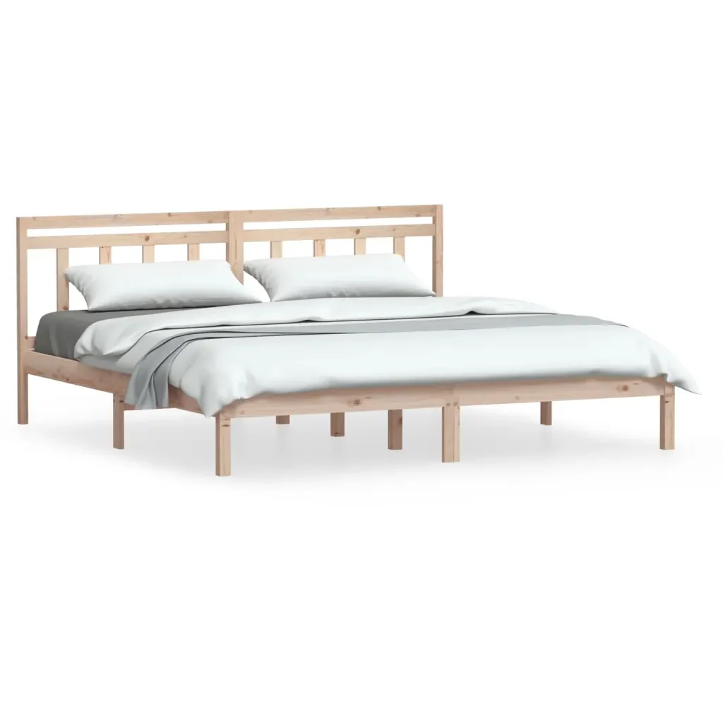 Letto matrimoniale | Letto per adulti | Giroletto in Legno Massello di Pino 160x200 cm