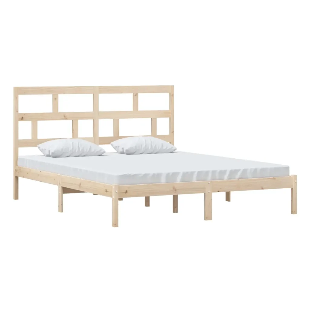 Letto matrimoniale | Letto per adulti | Giroletto in Legno Massello di Pino 160x200 cm - Image 3