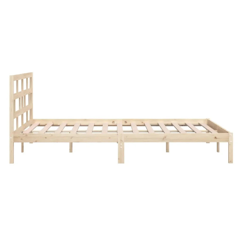 Letto matrimoniale | Letto per adulti | Giroletto in Legno Massello di Pino 160x200 cm - Image 6