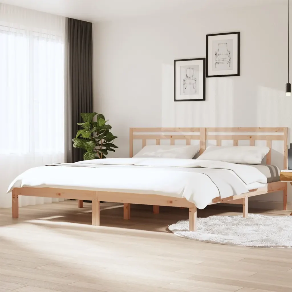 Letto matrimoniale | Letto per adulti | Giroletto in Legno Massello di Pino 160x200 cm - Image 2