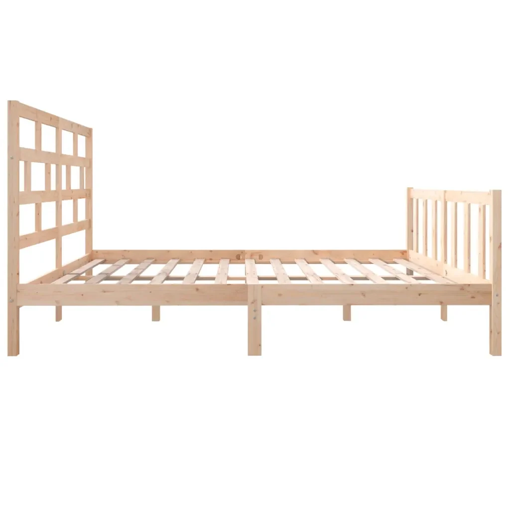 Letto matrimoniale | Letto per adulti | Giroletto in Legno Massello di Pino 160x200 cm - Image 5