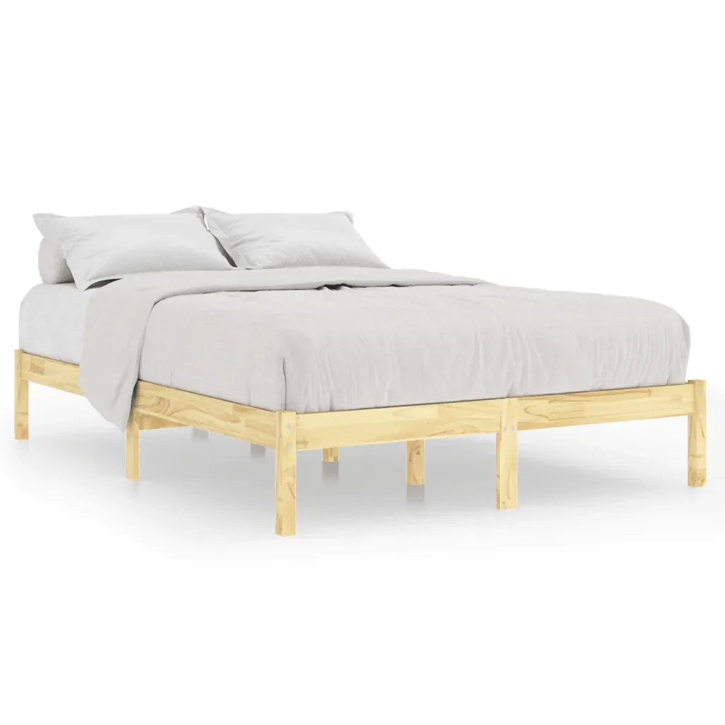 Letto matrimoniale | Letto per adulti | Giroletto in Legno Massello di Pino 160x200 cm