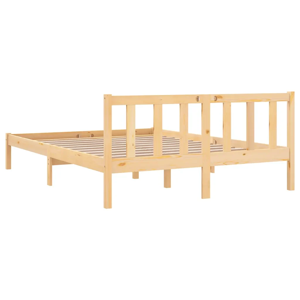 Letto matrimoniale | Letto per adulti | Giroletto in Legno Massello di Pino 160x200 cm - Image 5