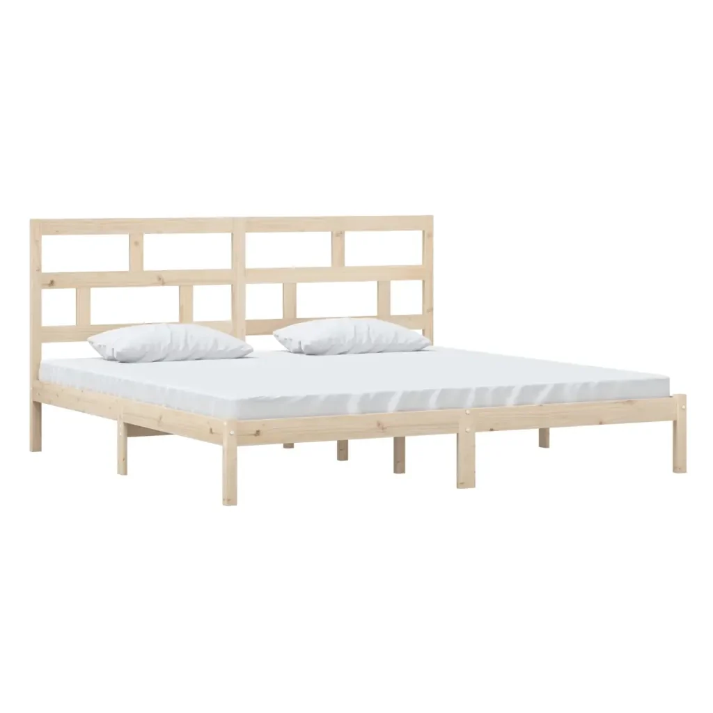 Letto matrimoniale | Letto per adulti | Giroletto in Legno Massello di Pino 200x200 cm - Image 3