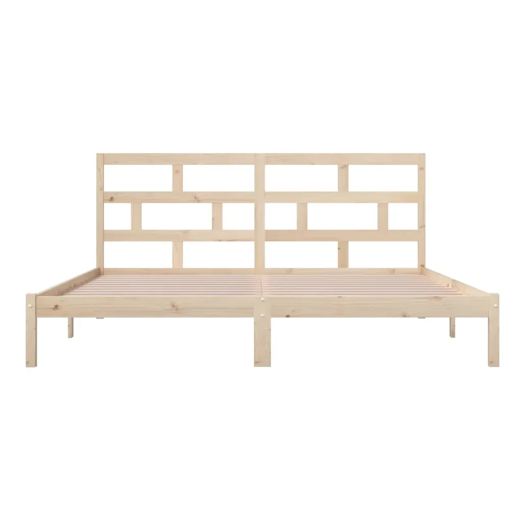 Letto matrimoniale | Letto per adulti | Giroletto in Legno Massello di Pino 200x200 cm - Image 5