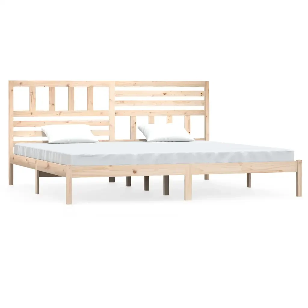 Letto matrimoniale | Letto per adulti | Giroletto in Legno Massello di Pino 200x200 cm