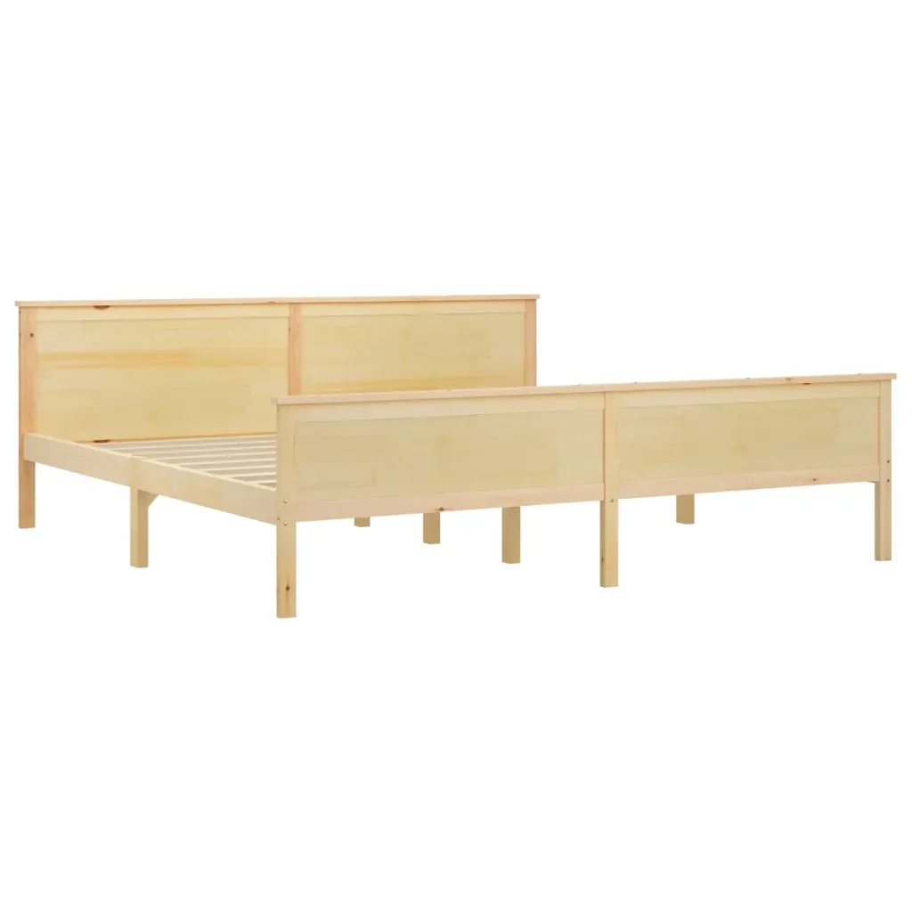 Letto matrimoniale | Letto per adulti | Giroletto in Legno Massello di Pino 200x200 cm - Image 3