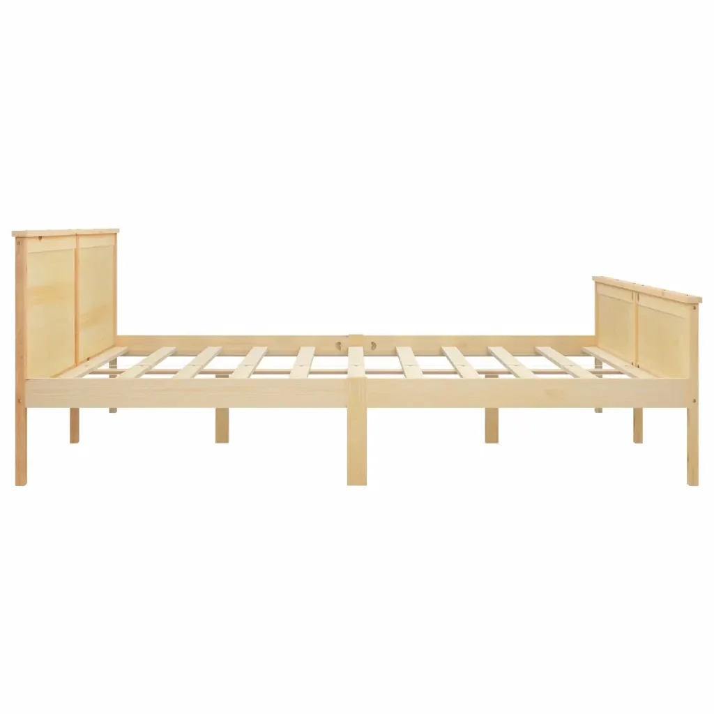 Letto matrimoniale | Letto per adulti | Giroletto in Legno Massello di Pino 200x200 cm - Image 5