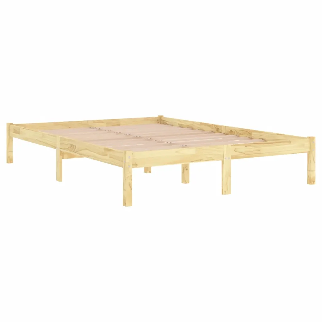 Letto matrimoniale | Letto per adulti | Giroletto in Legno Massello di Pino 200x200 cm - Image 4