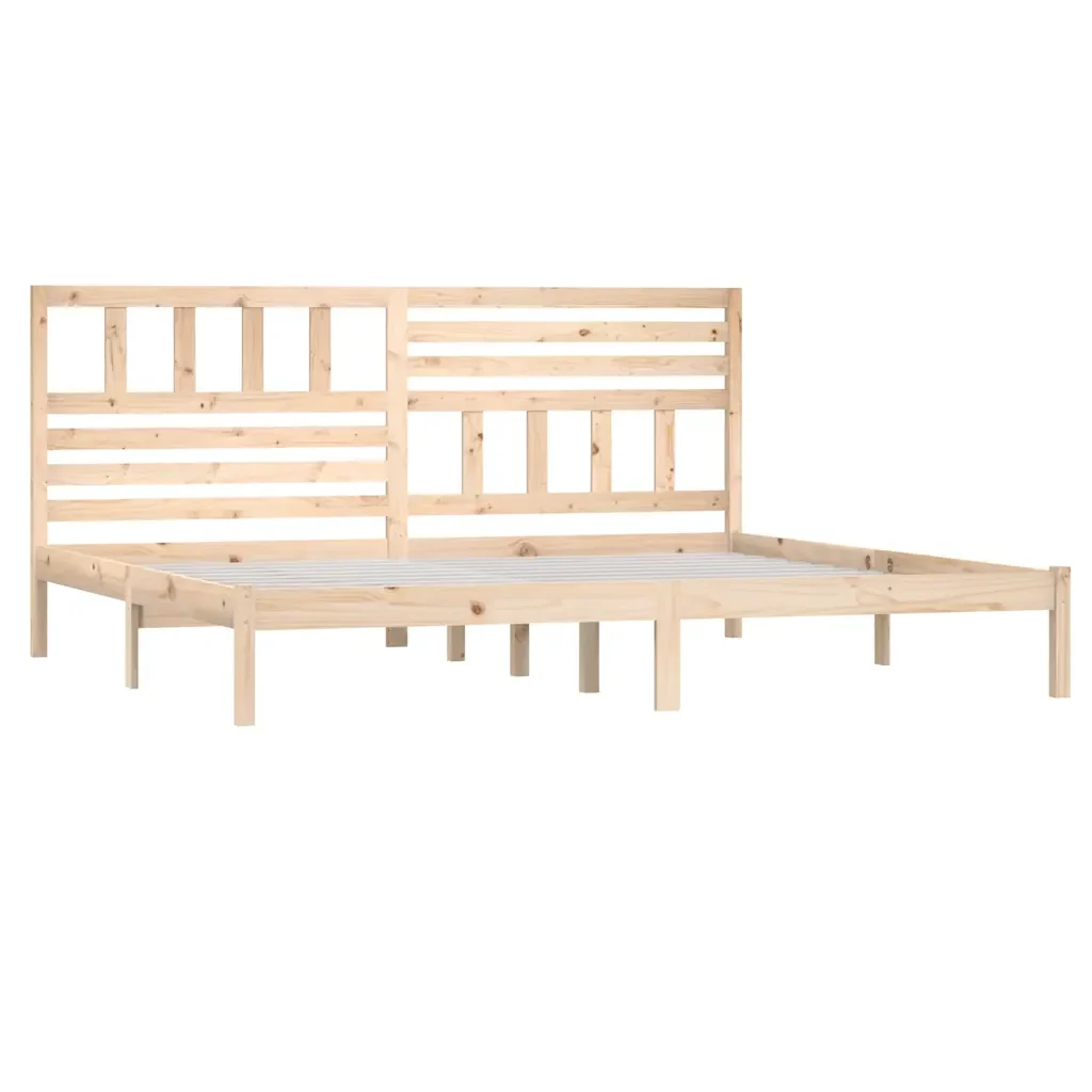 Letto matrimoniale | Letto per adulti | Giroletto in Legno Massello di Pino 200x200 cm - Image 4