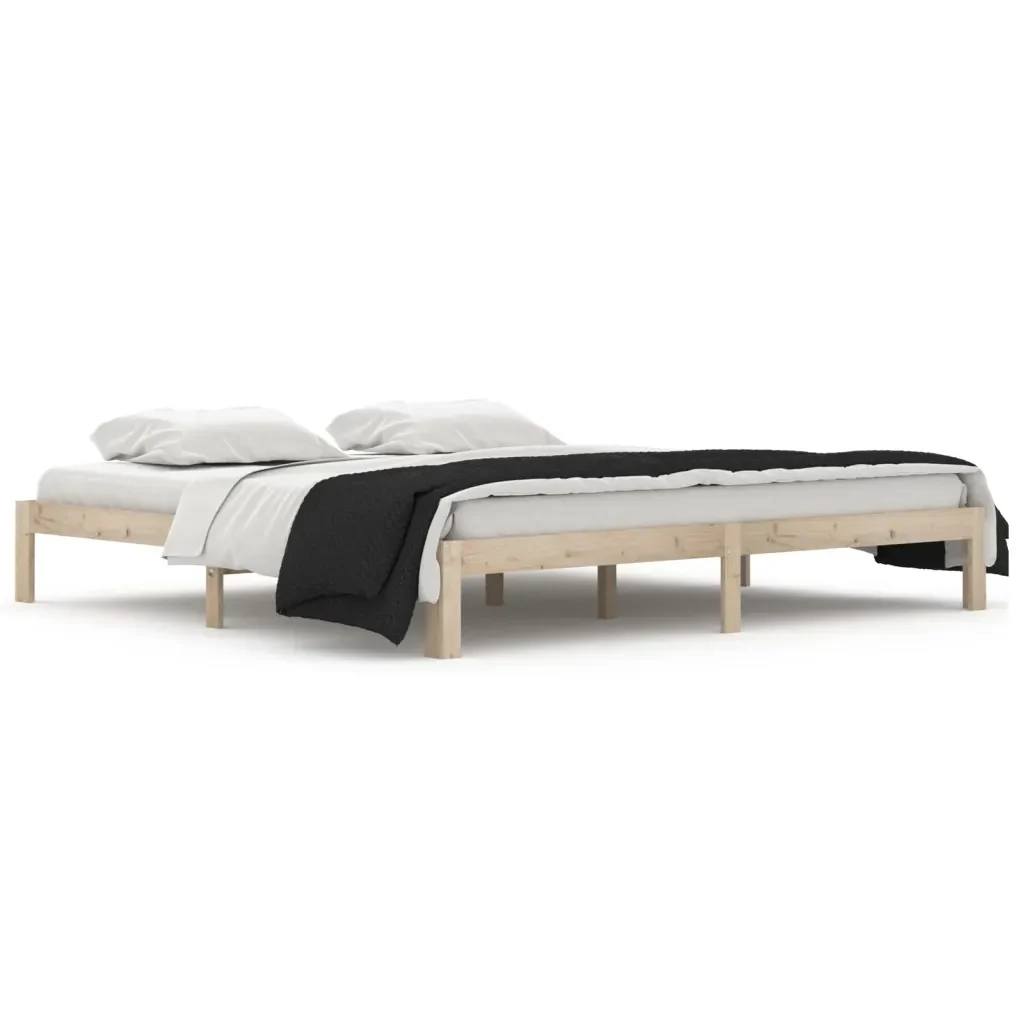 Letto matrimoniale | Letto per adulti | Giroletto in Legno Massello di Pino 200x200 cm