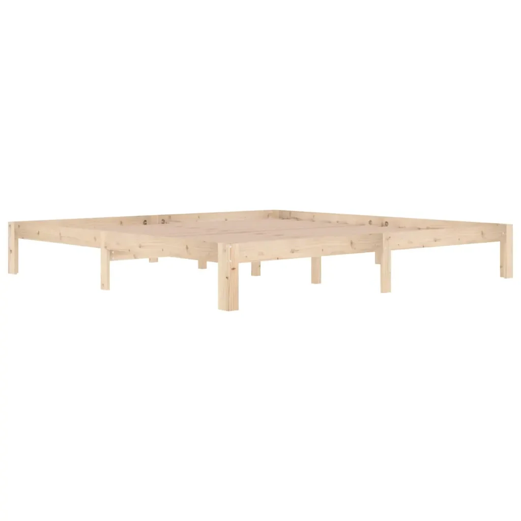 Letto matrimoniale | Letto per adulti | Giroletto in Legno Massello di Pino 200x200 cm - Image 4