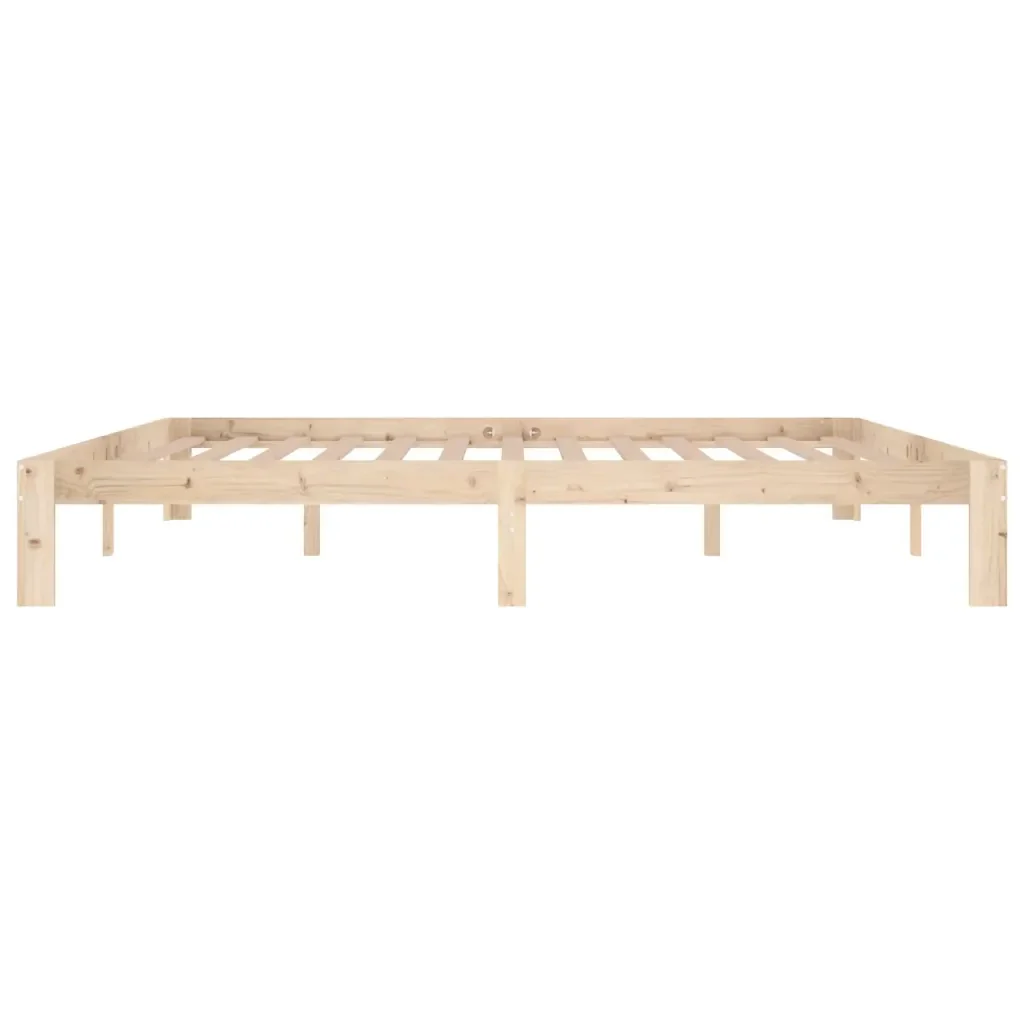 Letto matrimoniale | Letto per adulti | Giroletto in Legno Massello di Pino 200x200 cm - Image 5