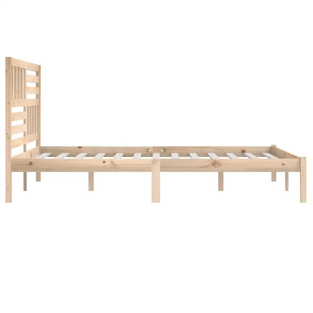 Letto matrimoniale | Letto per adulti | Giroletto in Legno Massello di Pino 200x200 cm - Image 5
