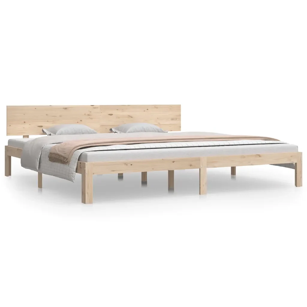 Letto matrimoniale | Letto per adulti | Giroletto in Legno Massello di Pino 200x200 cm