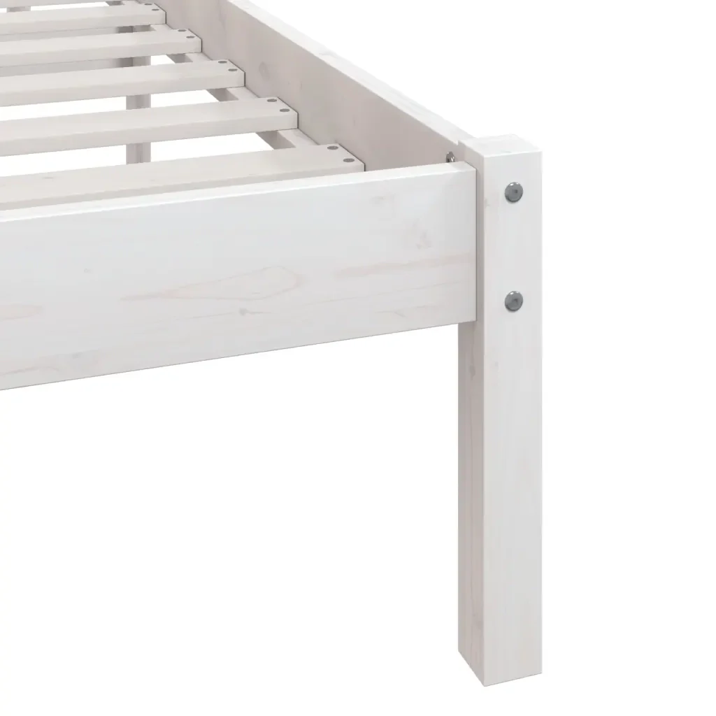 Letto matrimoniale | Letto per adulti | Giroletto in Legno Massello di Pino Bianco 120x200 cm - Image 7