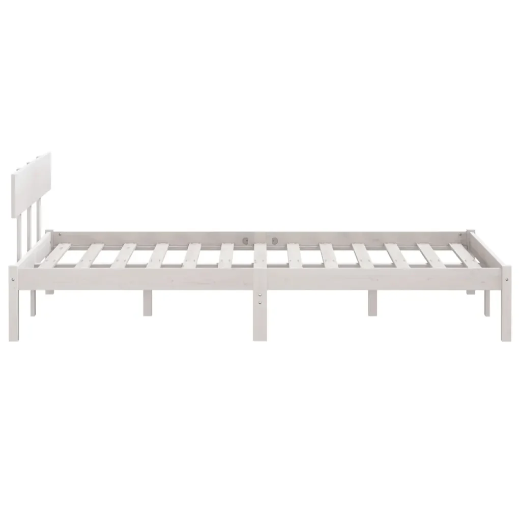 Letto matrimoniale | Letto per adulti | Giroletto in Legno Massello di Pino Bianco 160x200 cm - Image 5