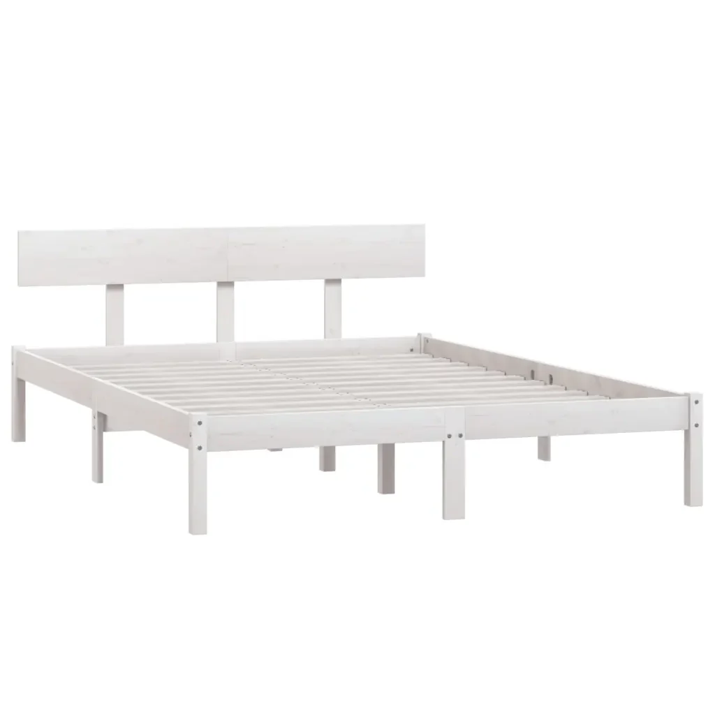 Letto matrimoniale | Letto per adulti | Giroletto in Legno Massello di Pino Bianco 180x200 cm - Image 4
