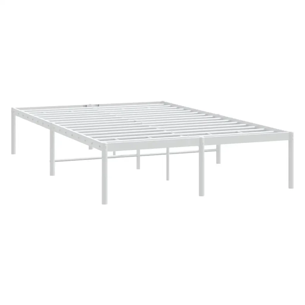 Letto matrimoniale | Letto per adulti | Giroletto in Metallo Bianco 135x190 cm - Image 3
