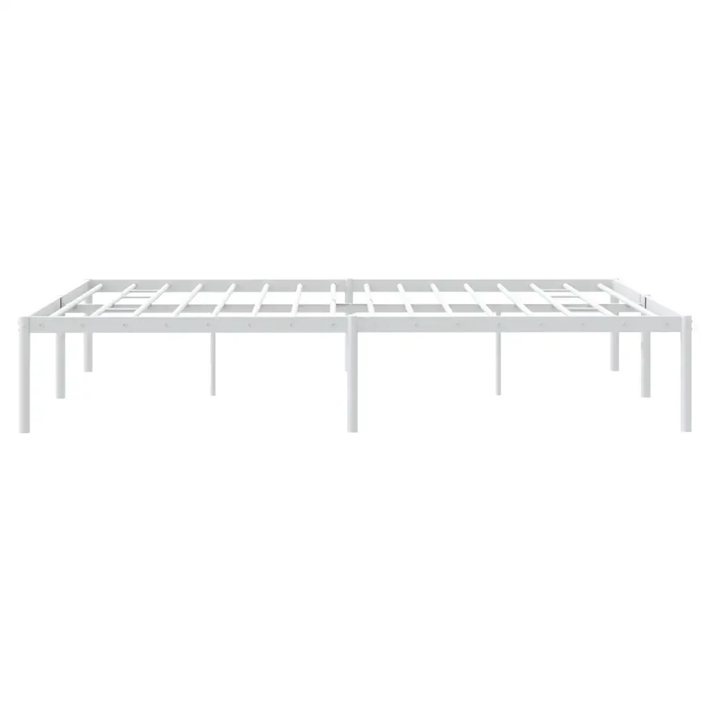 Letto matrimoniale | Letto per adulti | Giroletto in Metallo Bianco 140x190 cm - Image 6