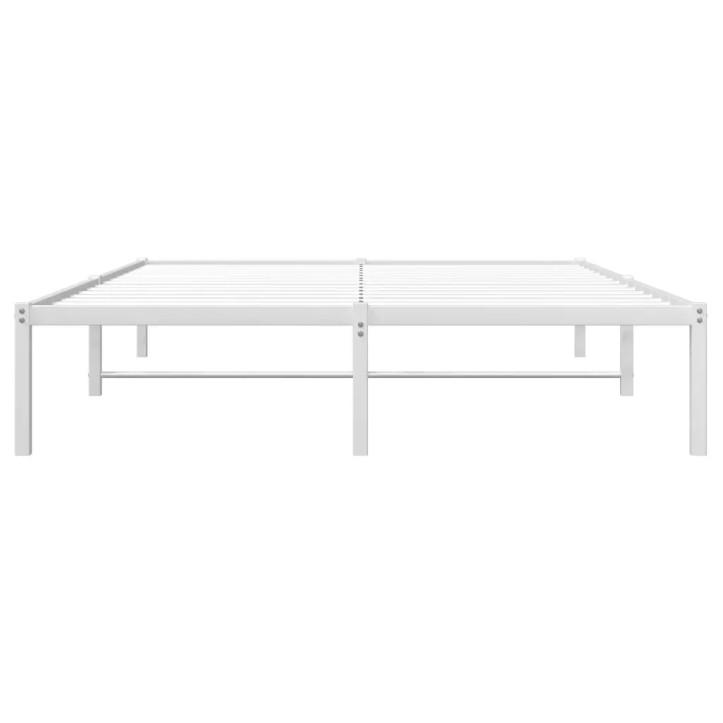 Letto matrimoniale | Letto per adulti | Giroletto in Metallo Bianco 140x200 cm - Image 5