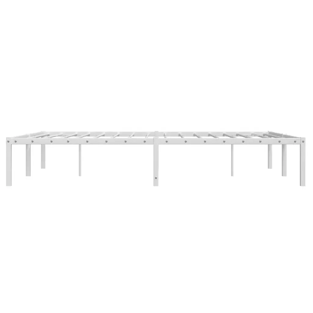 Letto matrimoniale | Letto per adulti | Giroletto in Metallo Bianco 140x200 cm - Image 6