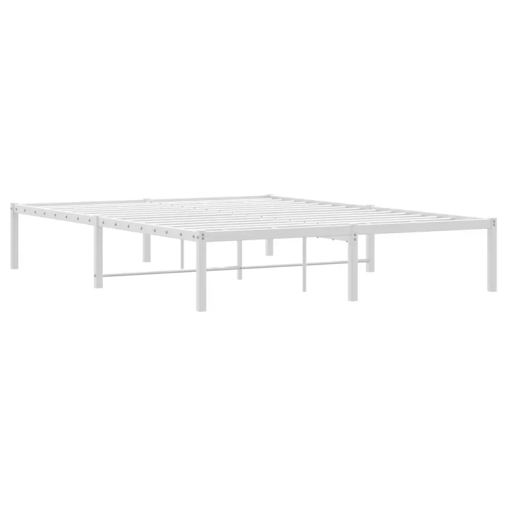 Letto matrimoniale | Letto per adulti | Giroletto in Metallo Bianco 140x200 cm - Image 7