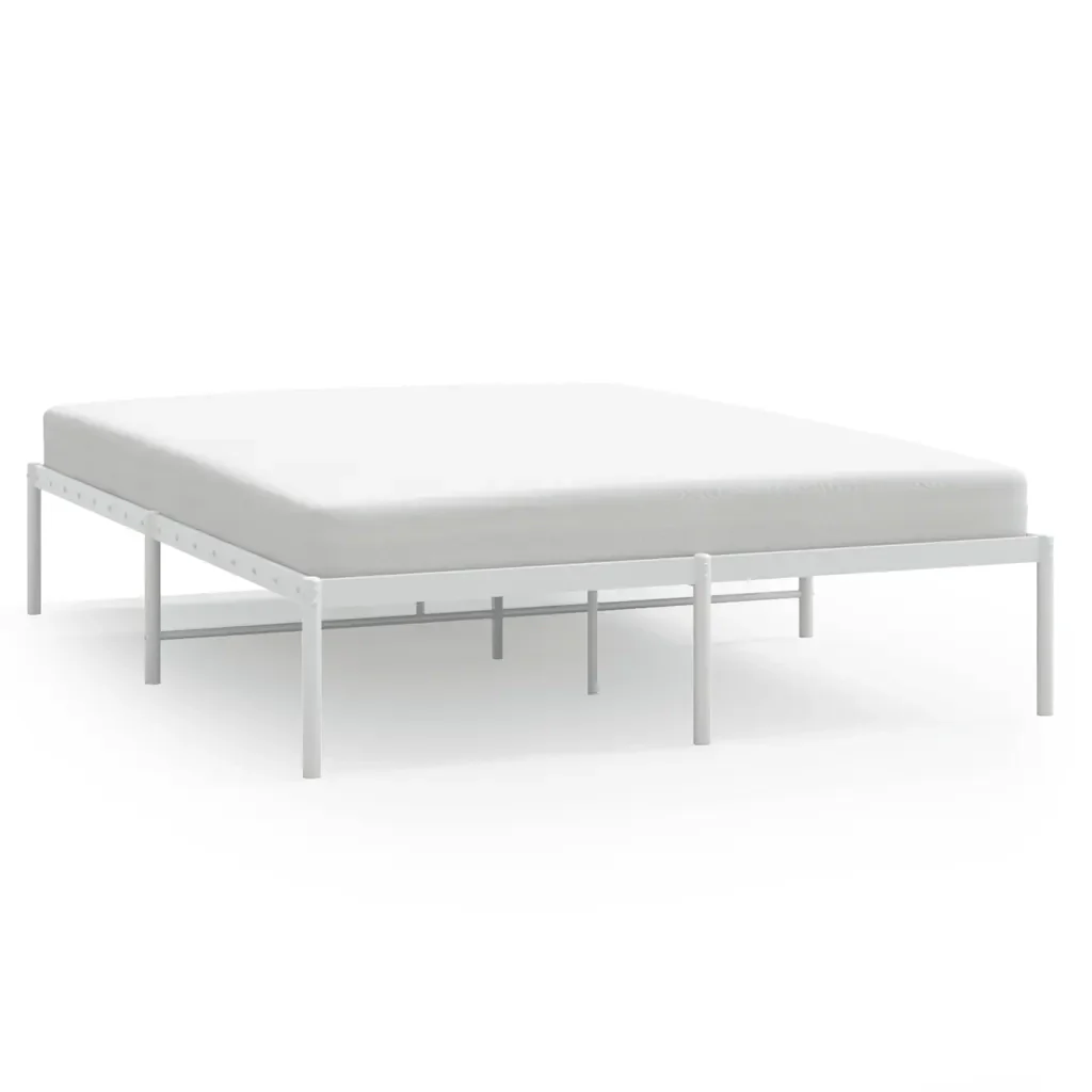 Letto matrimoniale | Letto per adulti | Giroletto in Metallo Bianco 140x200 cm