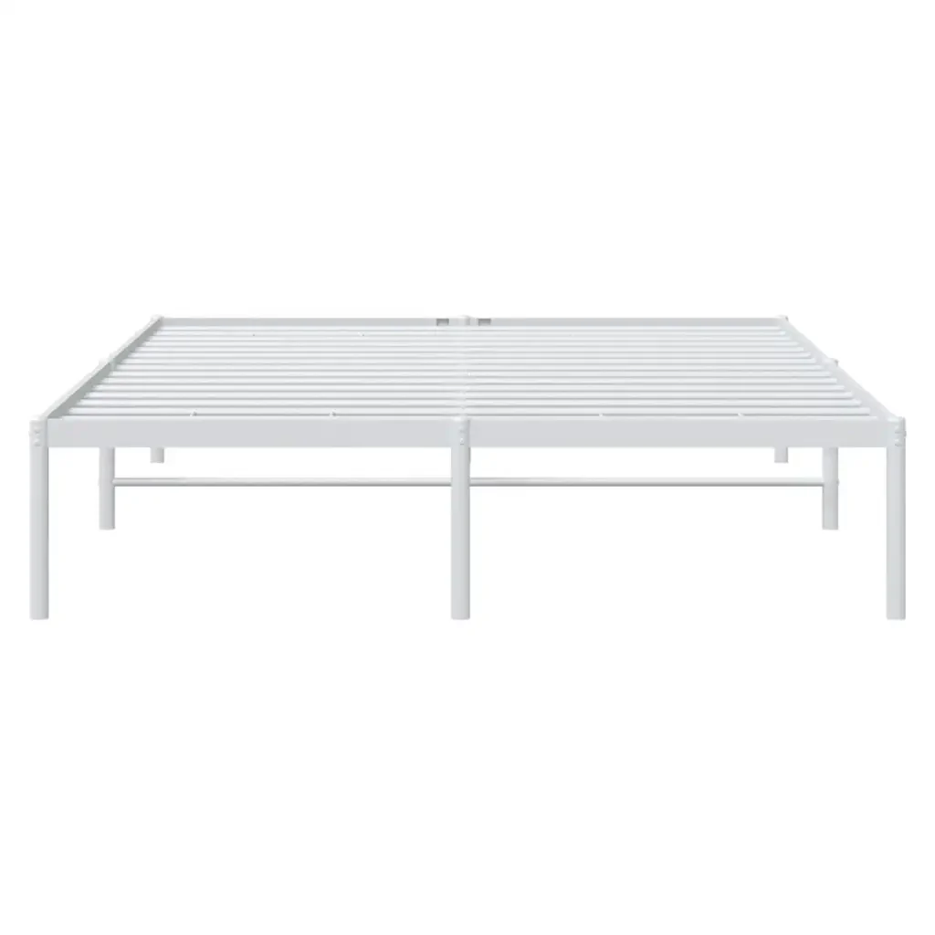 Letto matrimoniale | Letto per adulti | Giroletto in Metallo Bianco 140x200 cm - Image 5