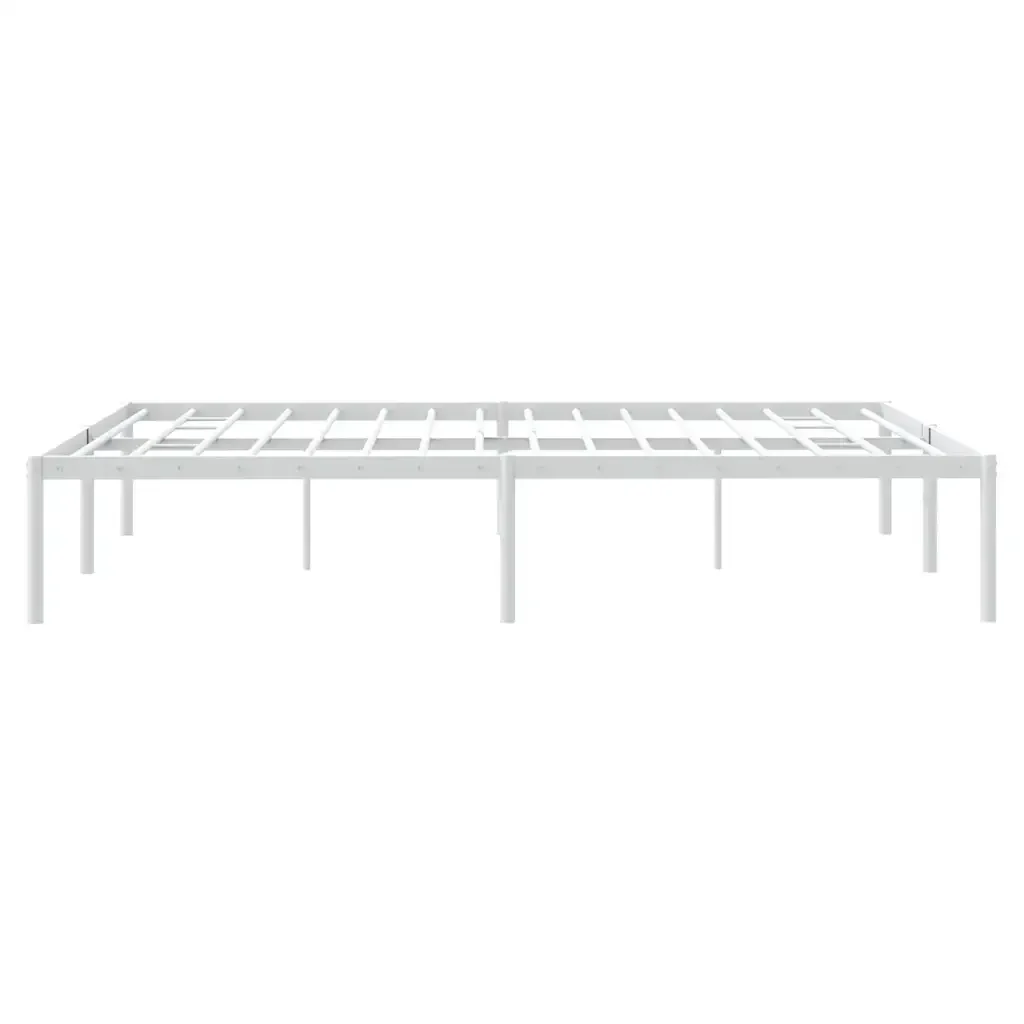 Letto matrimoniale | Letto per adulti | Giroletto in Metallo Bianco 140x200 cm - Image 6