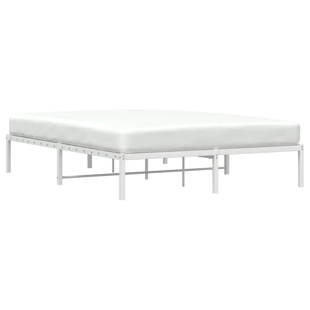 Letto matrimoniale | Letto per adulti | Giroletto in Metallo Bianco 150x200 cm - Image 3