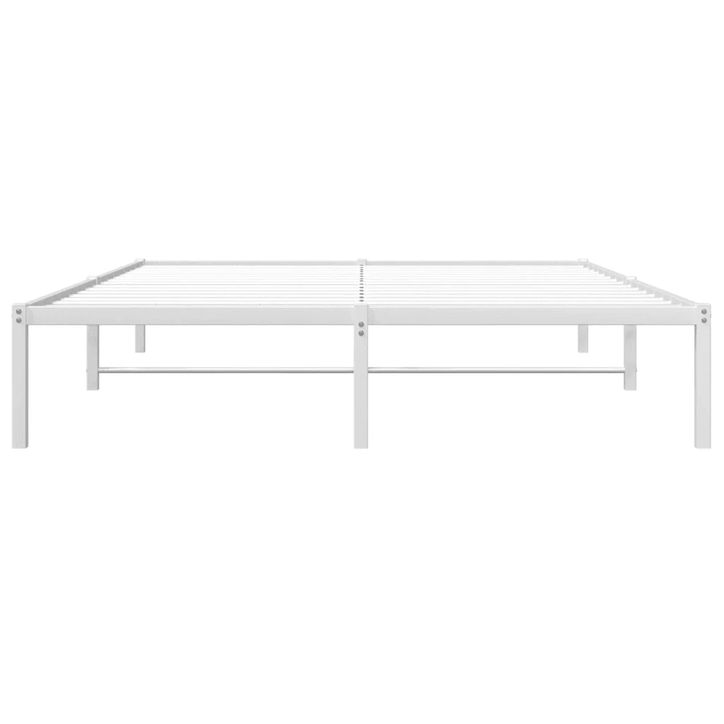 Letto matrimoniale | Letto per adulti | Giroletto in Metallo Bianco 150x200 cm - Image 5