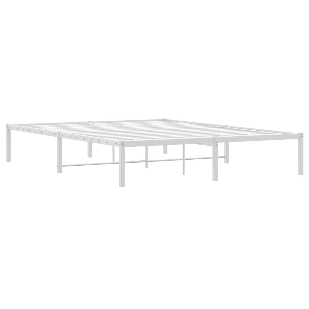 Letto matrimoniale | Letto per adulti | Giroletto in Metallo Bianco 150x200 cm - Image 7