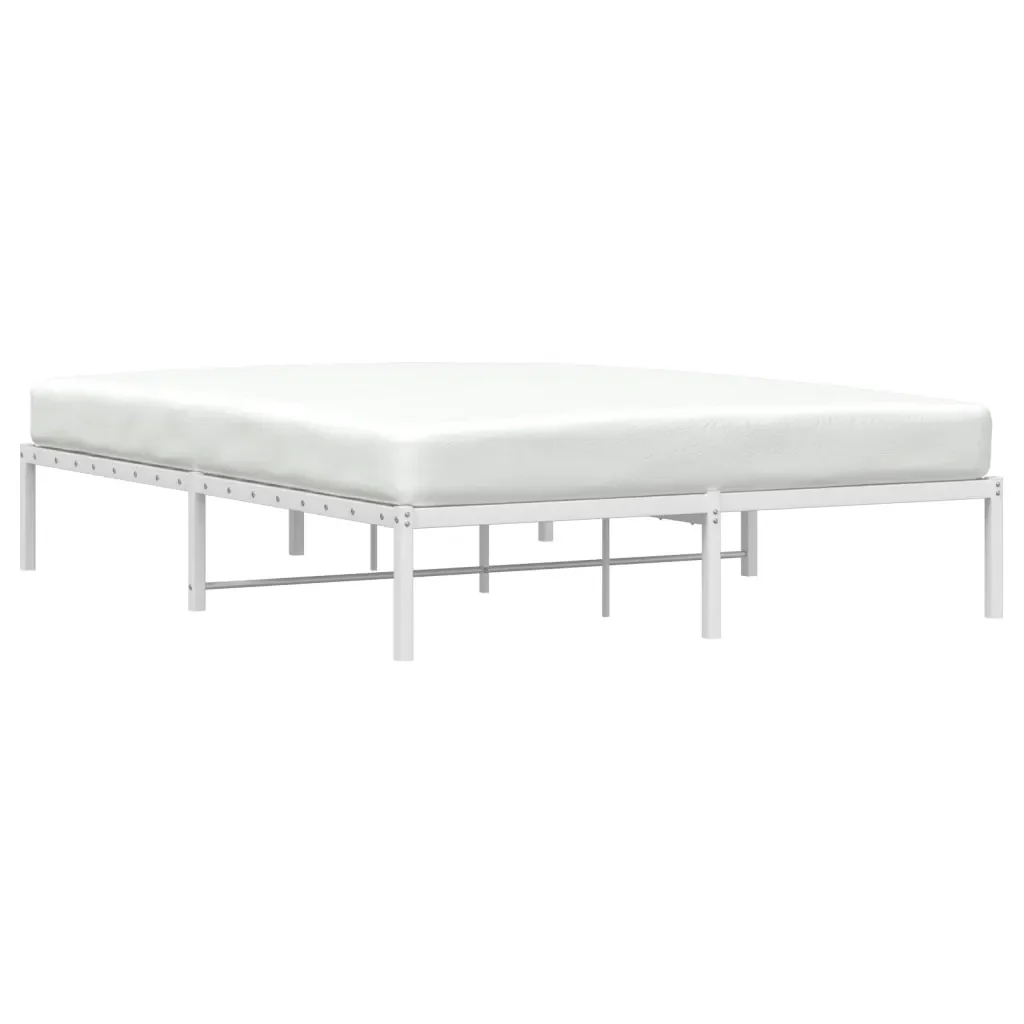 Letto matrimoniale | Letto per adulti | Giroletto in Metallo Bianco 160x200 cm - Image 3