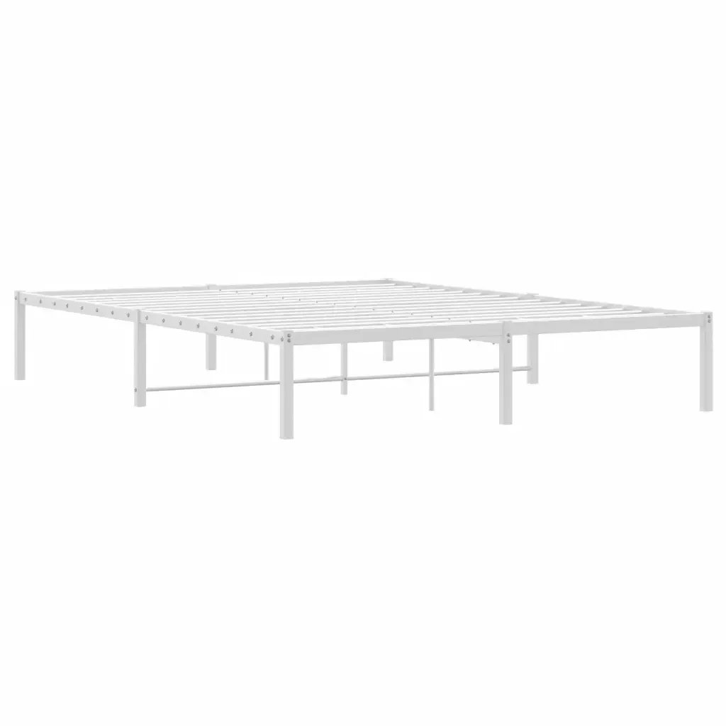 Letto matrimoniale | Letto per adulti | Giroletto in Metallo Bianco 160x200 cm - Image 7