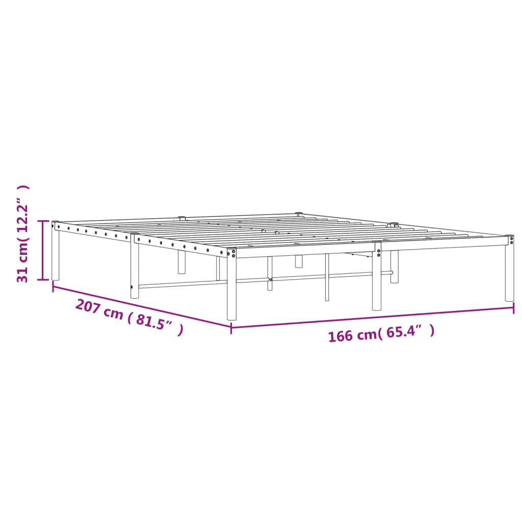 Letto matrimoniale | Letto per adulti | Giroletto in Metallo Bianco 160x200 cm - Image 9