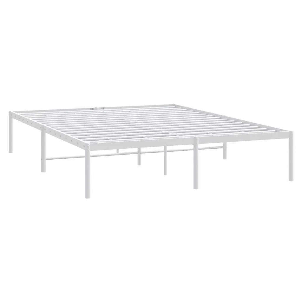 Letto matrimoniale | Letto per adulti | Giroletto in Metallo Bianco 160x200 cm - Image 4