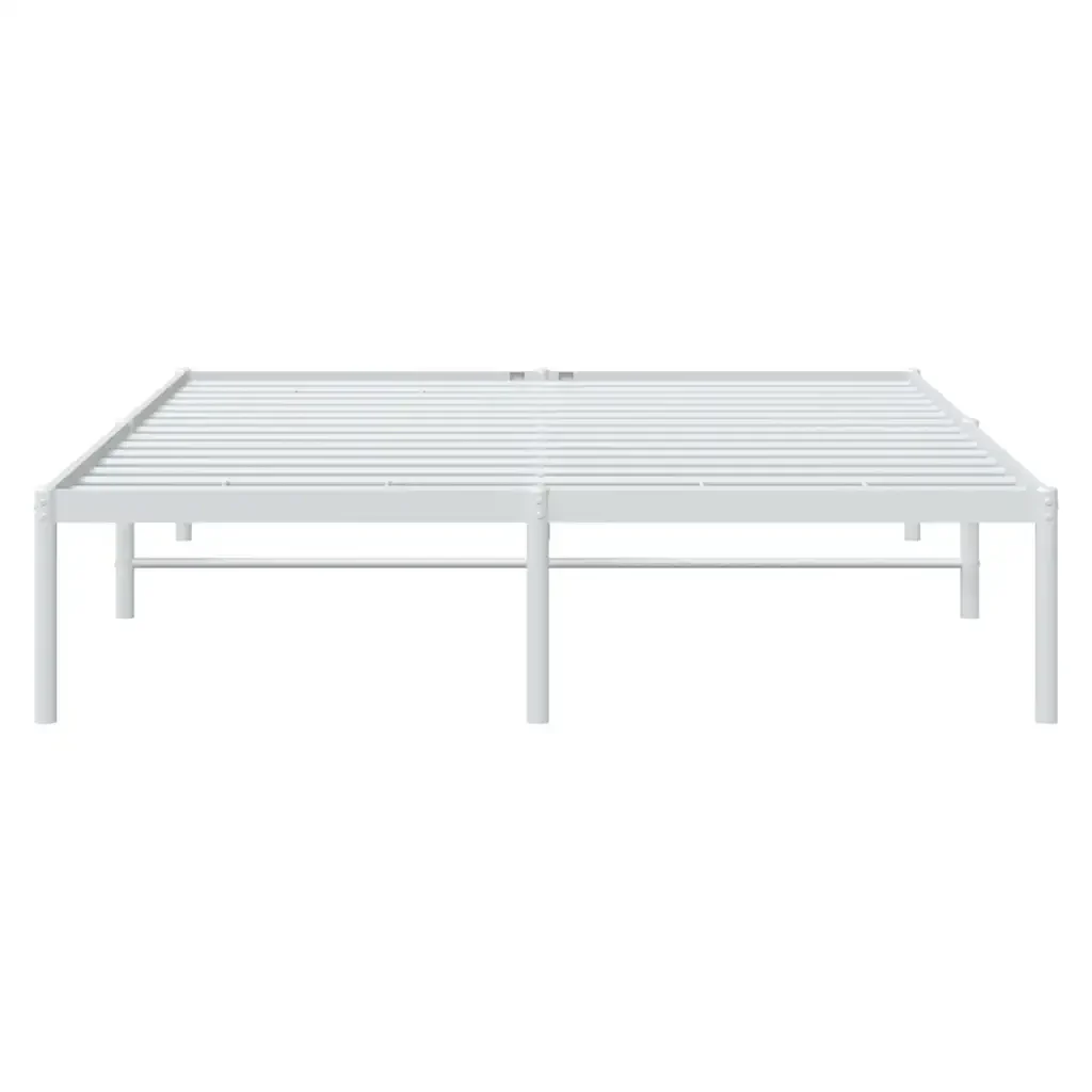 Letto matrimoniale | Letto per adulti | Giroletto in Metallo Bianco 160x200 cm - Image 5