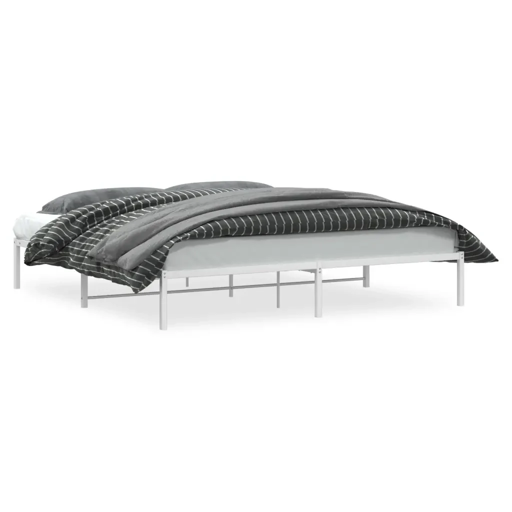 Letto matrimoniale | Letto per adulti | Giroletto in Metallo Bianco 200x200 cm