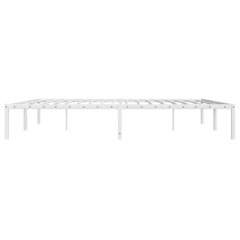 Letto matrimoniale | Letto per adulti | Giroletto in Metallo Bianco 200x200 cm - Image 6
