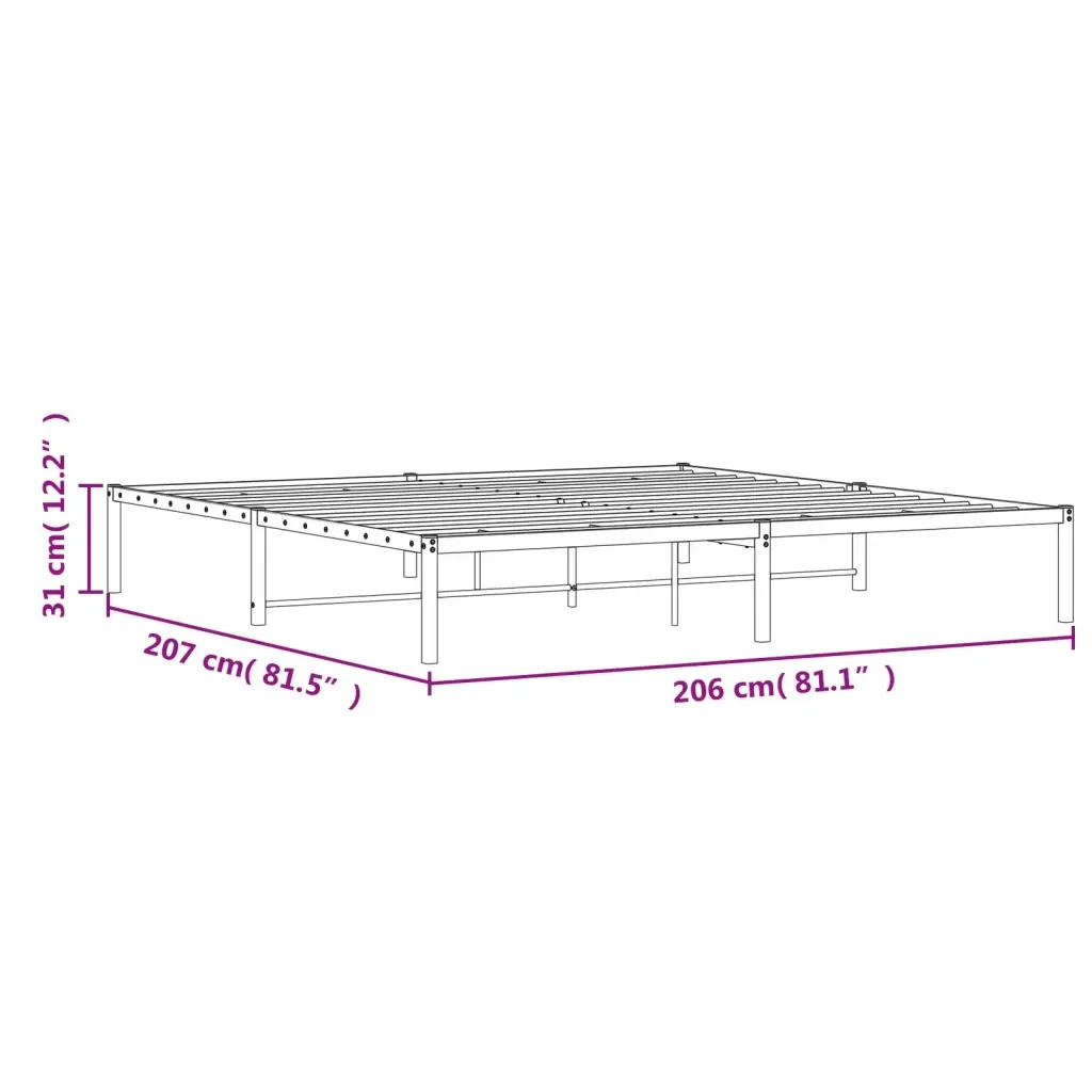Letto matrimoniale | Letto per adulti | Giroletto in Metallo Bianco 200x200 cm - Image 9