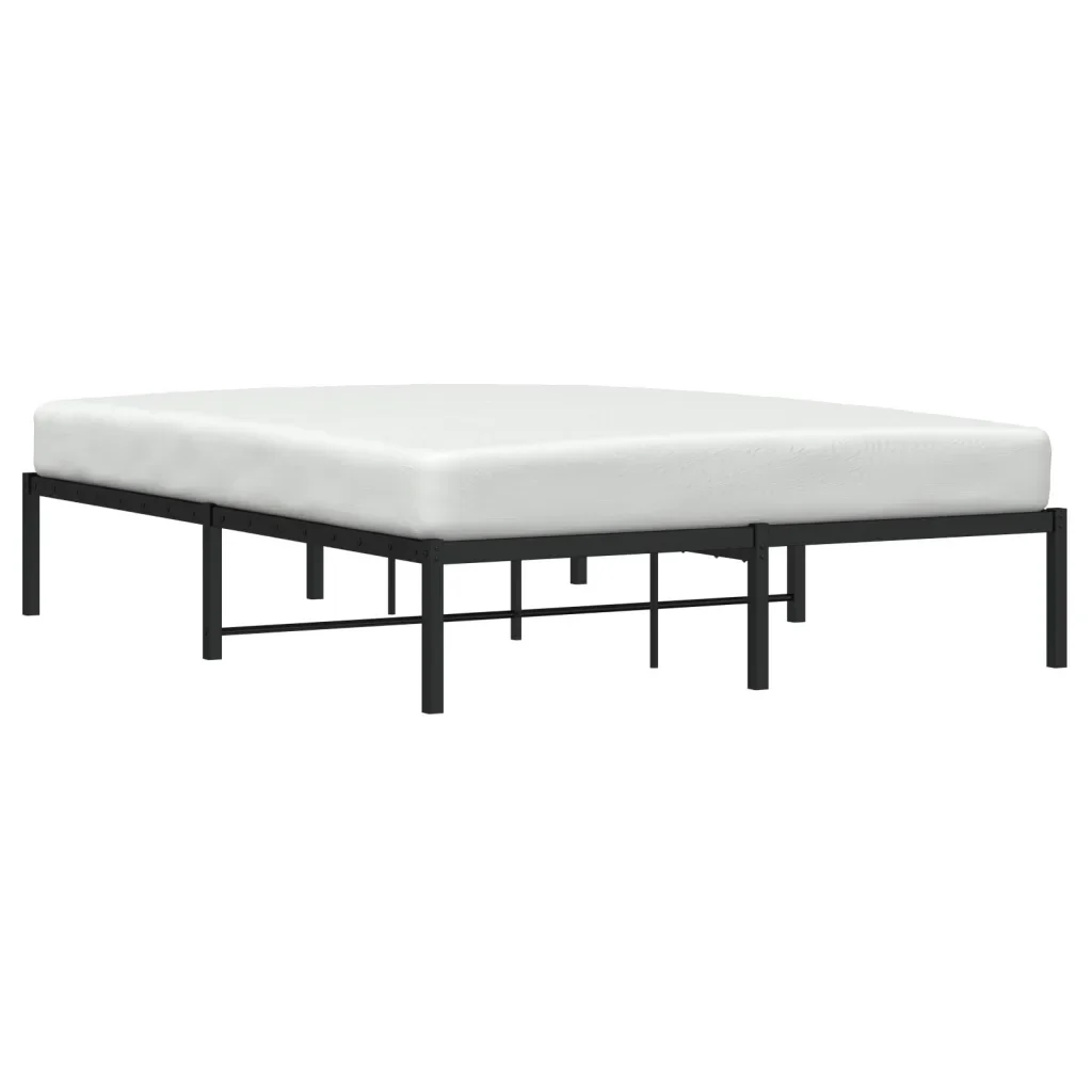 Letto matrimoniale | Letto per adulti | Giroletto in Metallo Nero 135x190 cm - Image 3