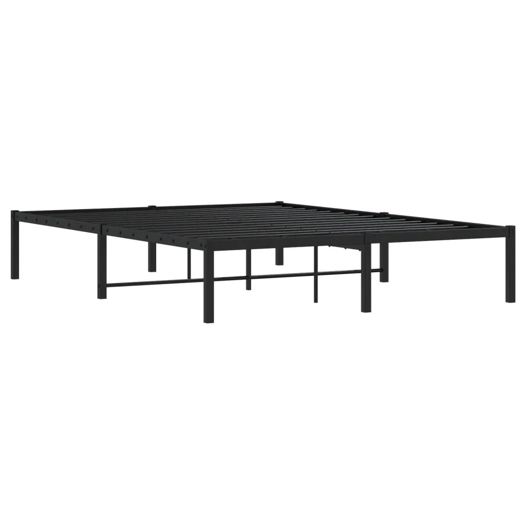 Letto matrimoniale | Letto per adulti | Giroletto in Metallo Nero 135x190 cm - Image 7