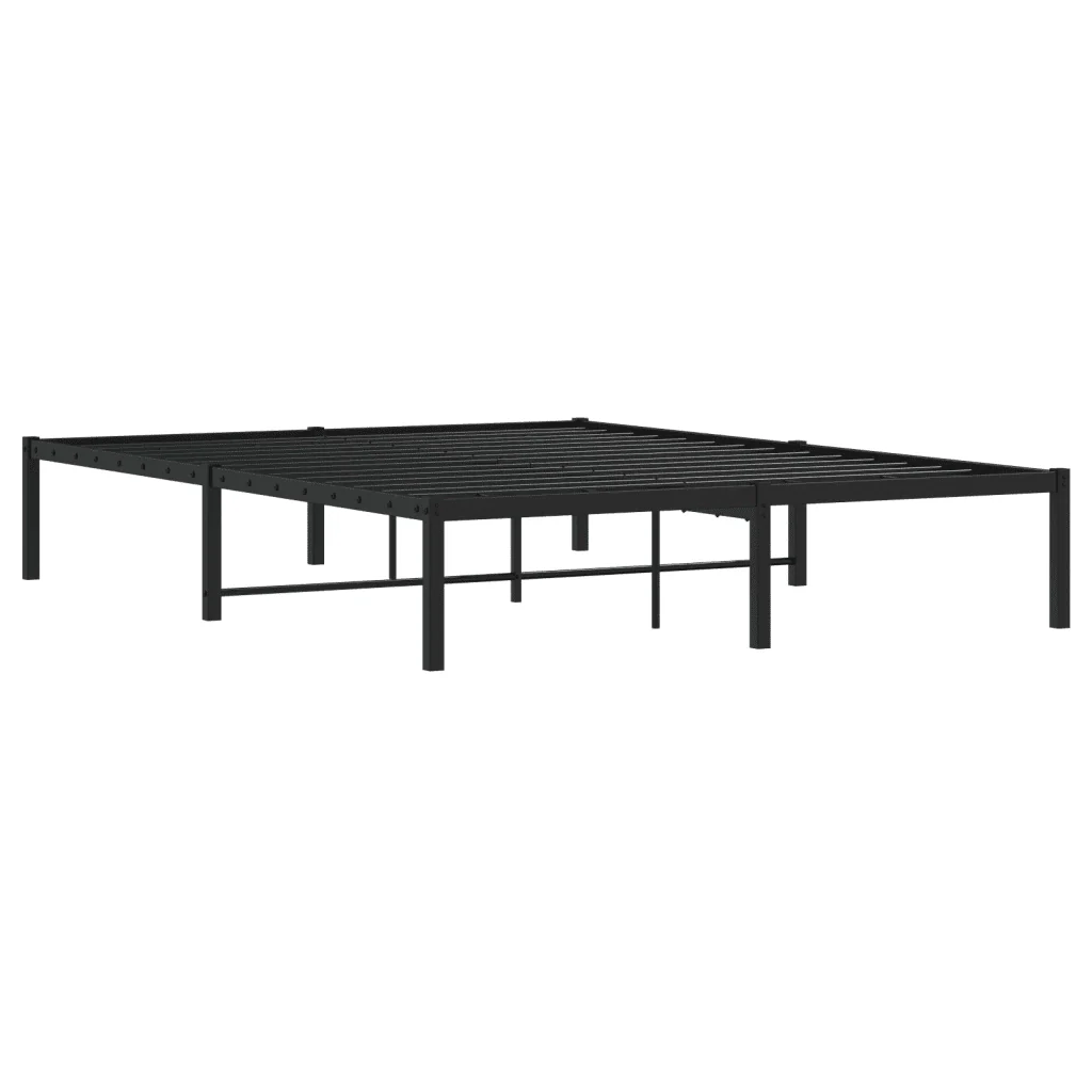 Letto matrimoniale | Letto per adulti | Giroletto in Metallo Nero 140x190 cm - Image 7