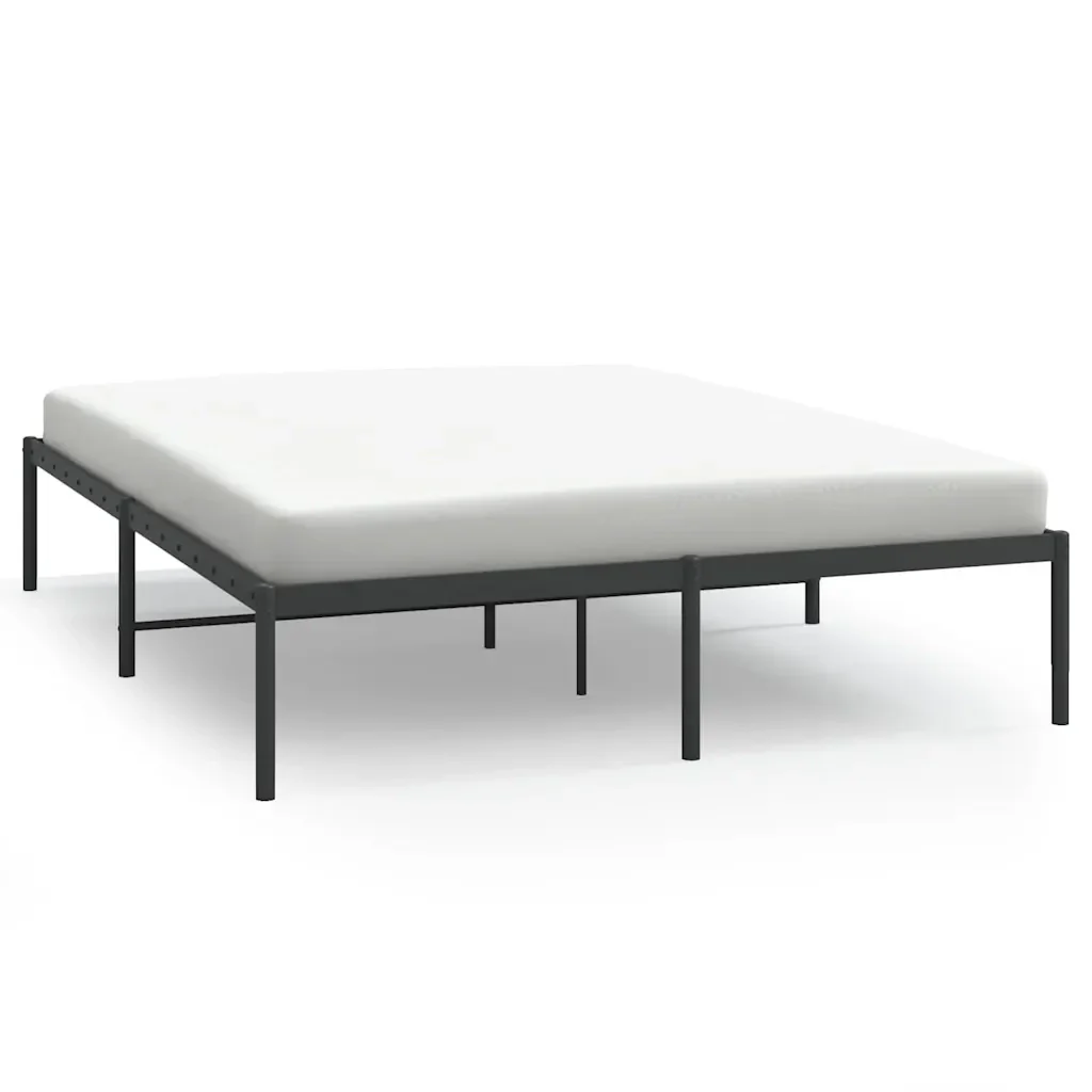 Letto matrimoniale | Letto per adulti | Giroletto in Metallo Nero 140x190 cm